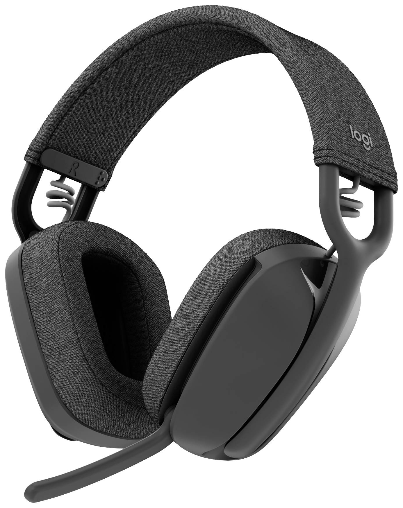 Schwarzer Over-Ear-Kopfhörer mit integriertem Mikrofon und gepolstertem Bügel, geeignet für Sprachkommunikation und Musikwiedergabe.