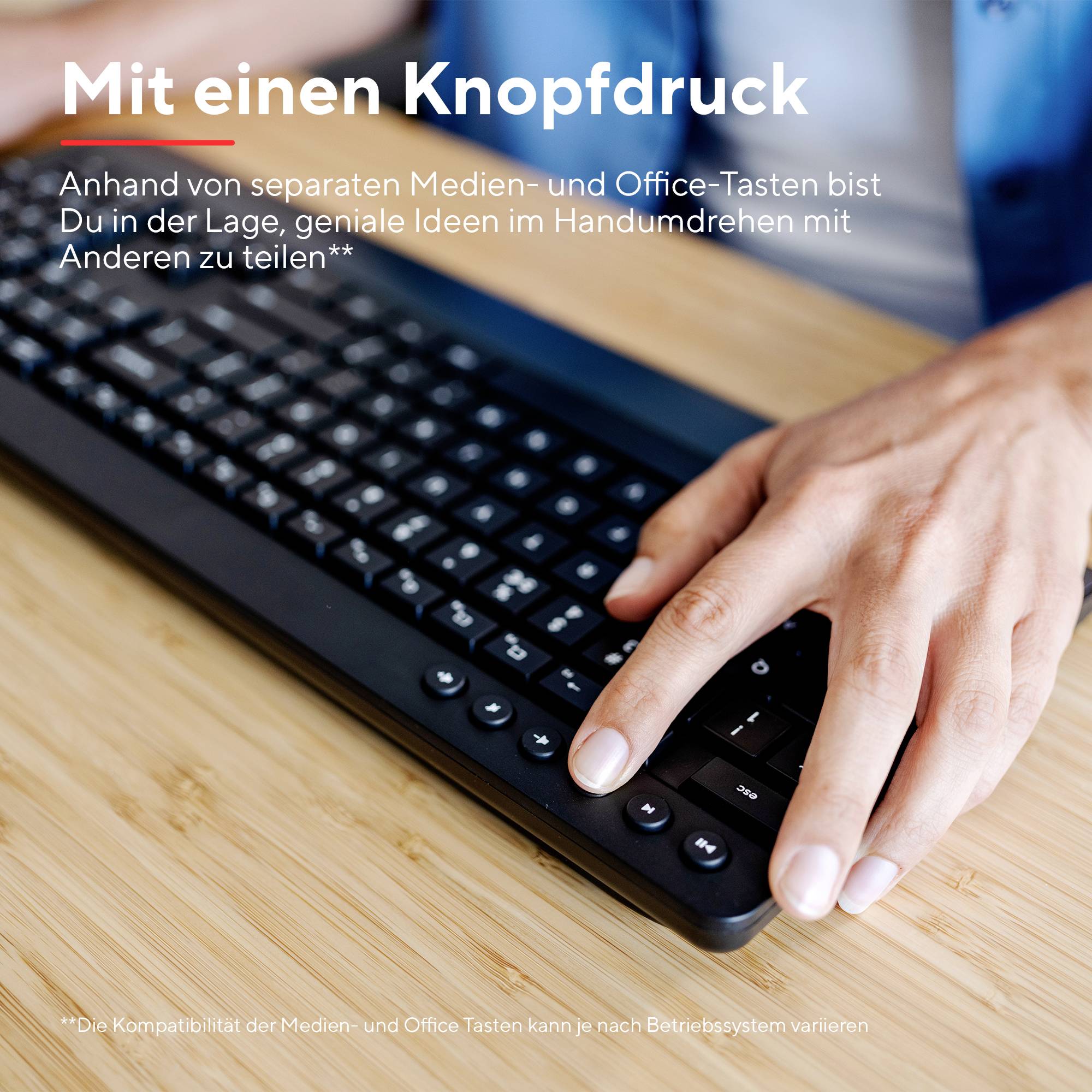 Trust Trezo Comfort Eco Funk Tastatur, Maus-Set Spritzwassergeschützt Deutsch, QWERTZ Schwarz