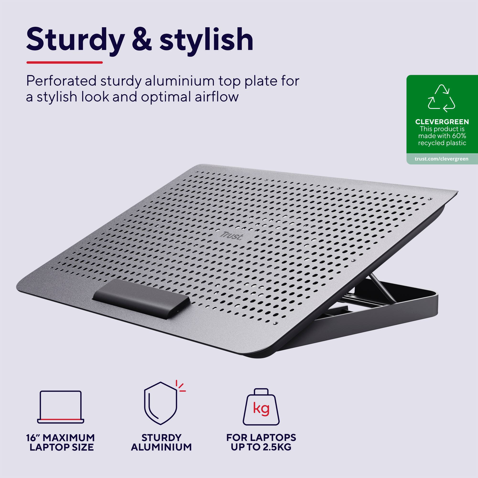 Trust Exto Eco Notebook-Ständer mit Kühlfunktion höhenverstellbar