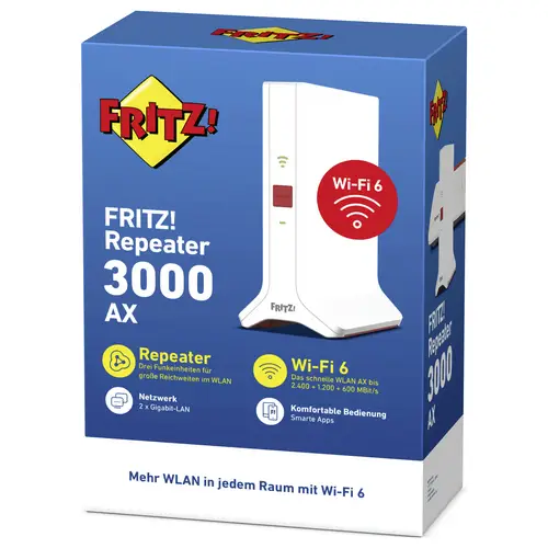 AVM WLAN Repeater FRITZ!Repeater 3000 AX 20002988 Mesh-fähig AVM WLAN Repeater FRITZ!Repeater 3000 AX 20002988 Mesh-fähig