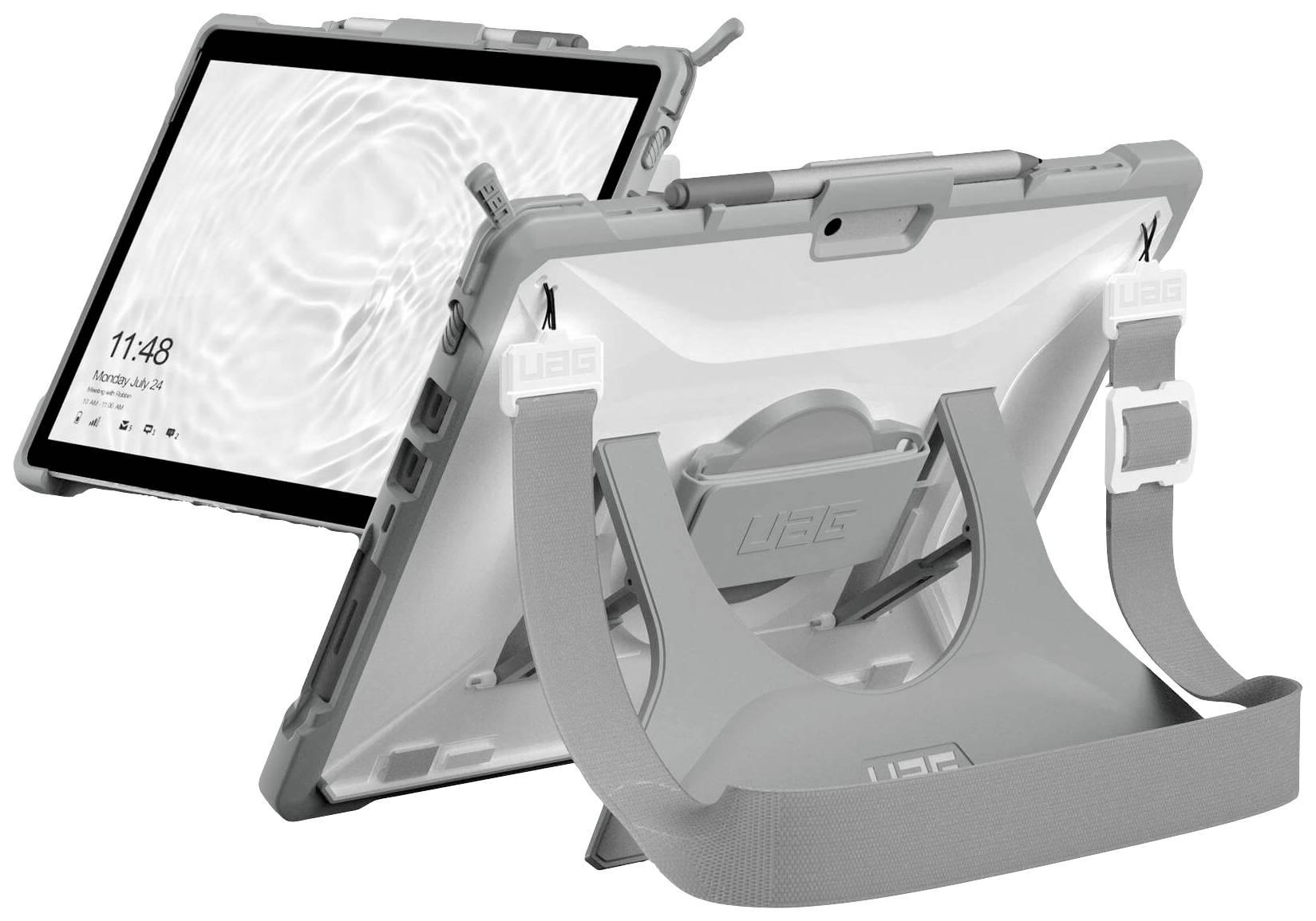 Urban Armor Gear Healthcare Handstrap Case Tablet-Cover Microsoft Surface Pro 9, Surface Pro 10 33cm (13") Back Cover Grau