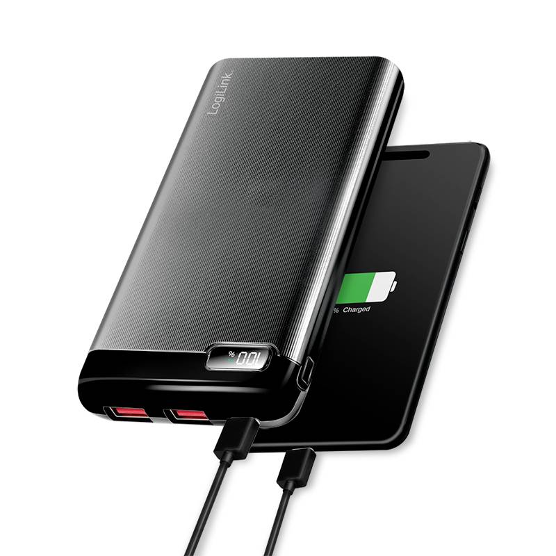 LogiLink PA0286 Powerbank 10000 mAh LiPo Schwarz