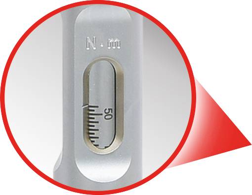 Drehmomentschlüsselanzeige zeigt '50 N·m' an.