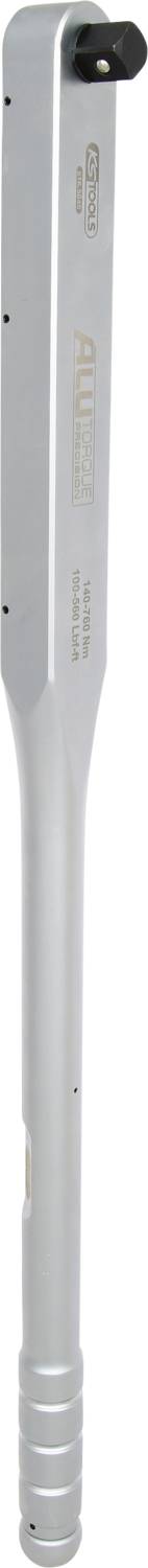 Ein silberner Baseballschläger aus Aluminium, vertikal positioniert.