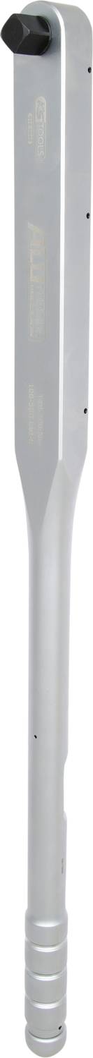 Ein langer, silberner Metallpfeiler mit mehreren Löchern und abgerundeten Enden.