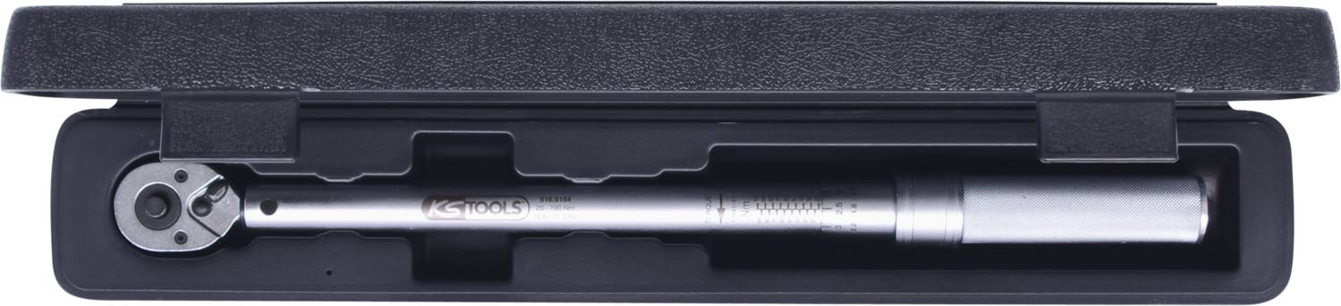 Drehmomentschlüssel in einem schwarzen Etui, bereit für den Einsatz in mechanischen Arbeiten oder zum Anziehen von Schrauben.