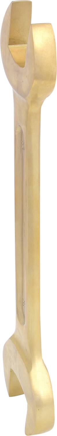 Ein goldener Schraubenschlüssel schräg nach oben ausgerichtet.