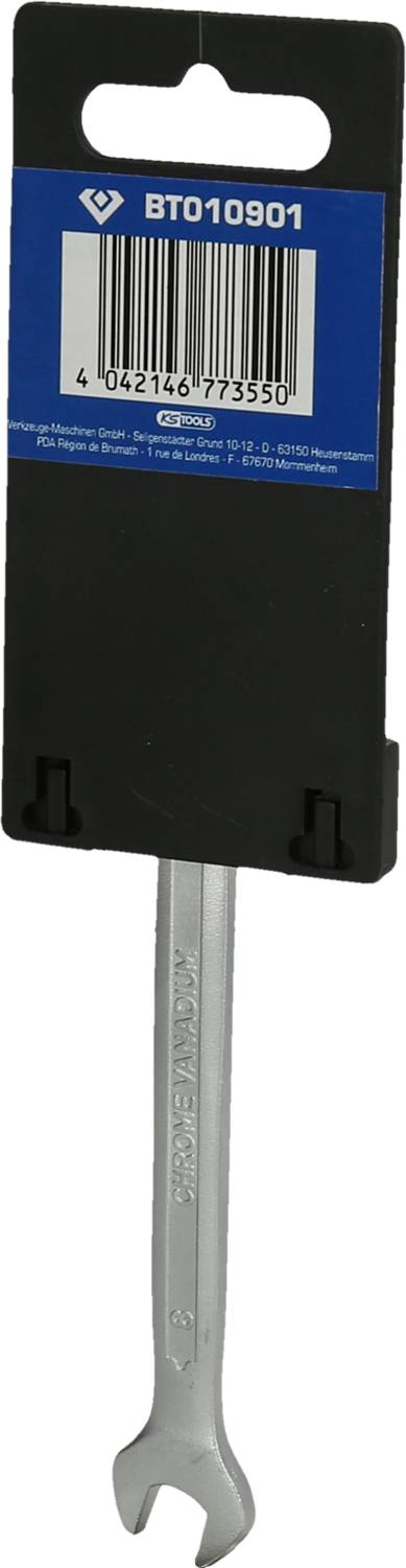 'Gabelschlüssel' in Verpackung mit Aufhängung.