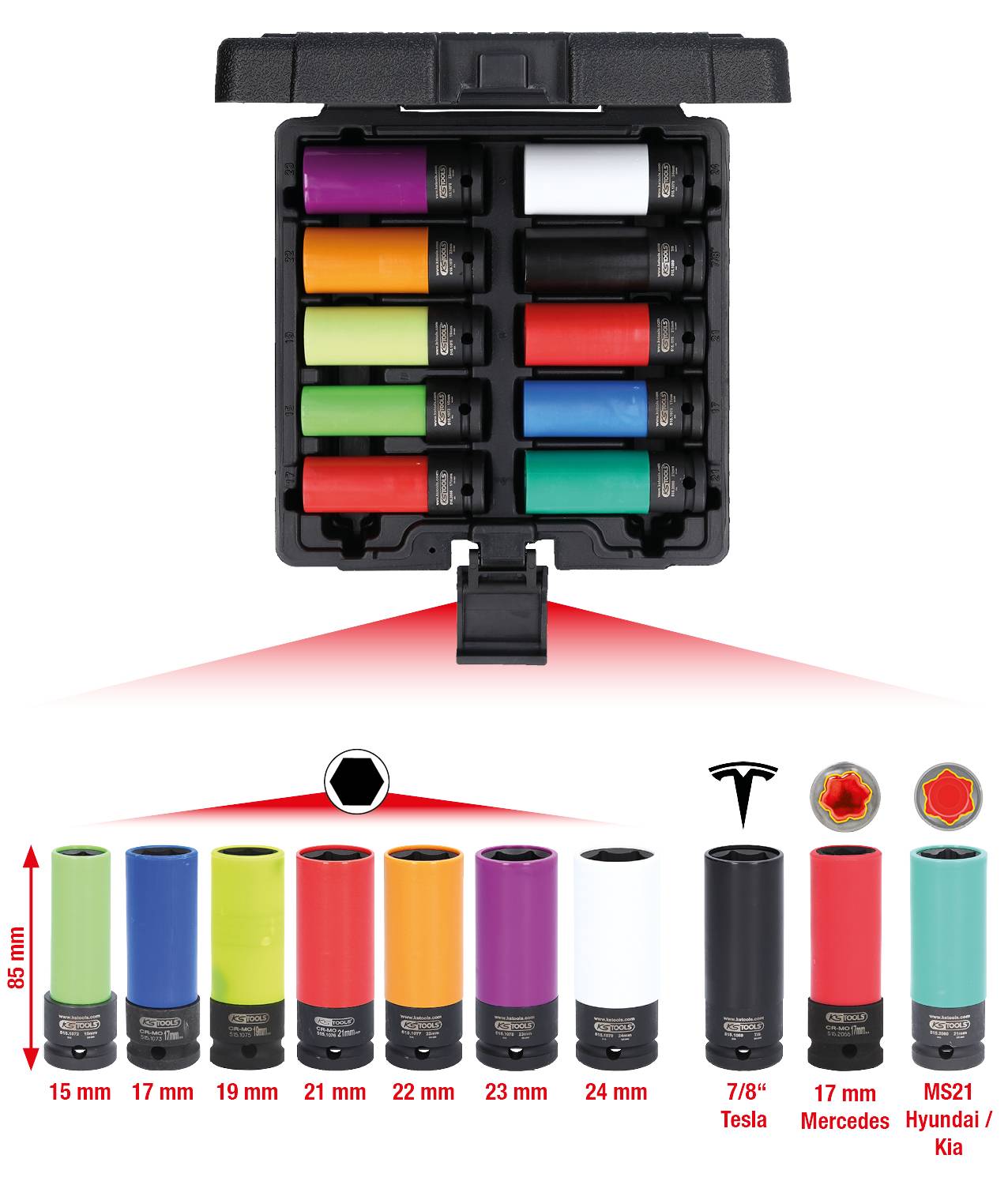 KS Tools 515.0890 Stecknuss-Set 515.0890