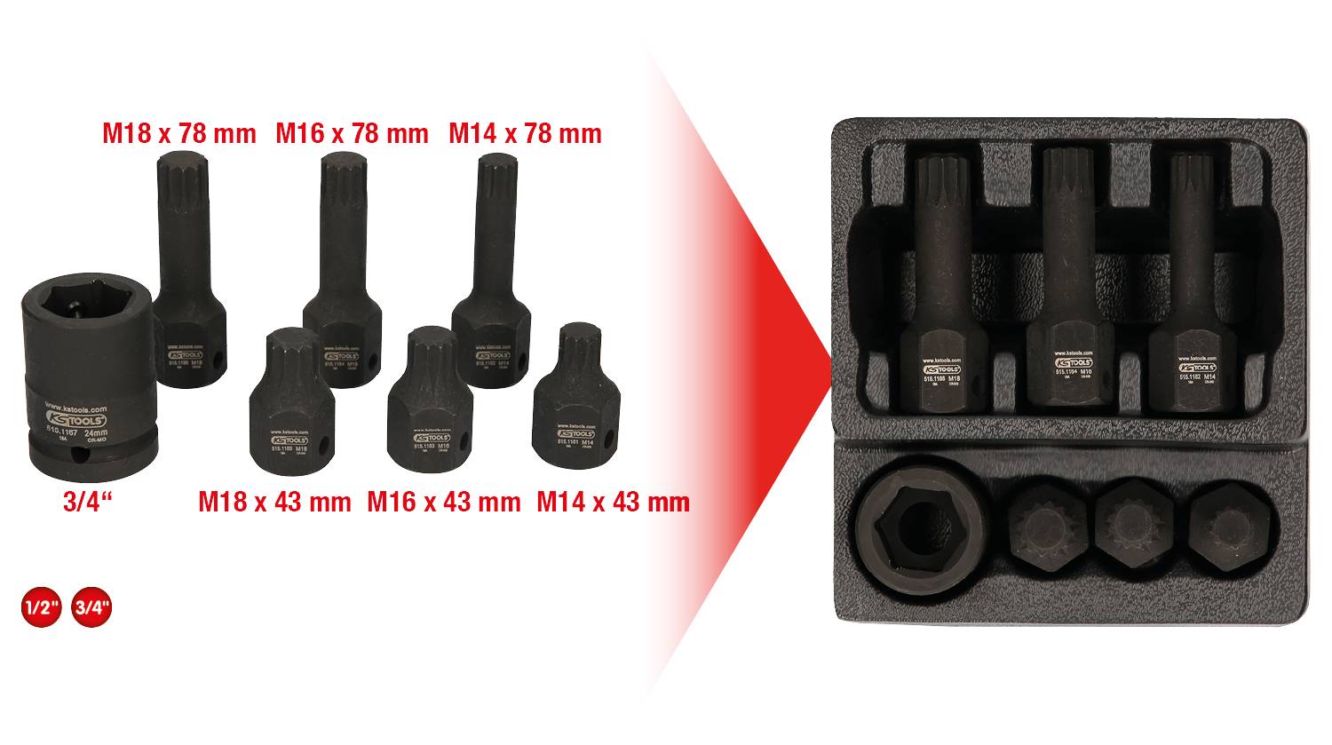 KS Tools 515.1160 Stecknuss-Set 515.1160