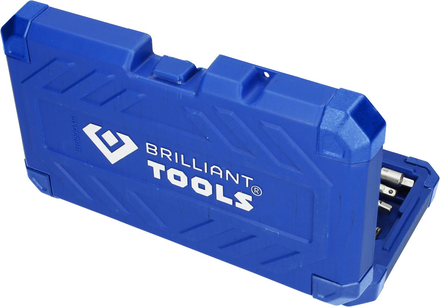 Blauer Werkzeugkoffer mit dem Aufdruck BRILLIANT TOOLS.