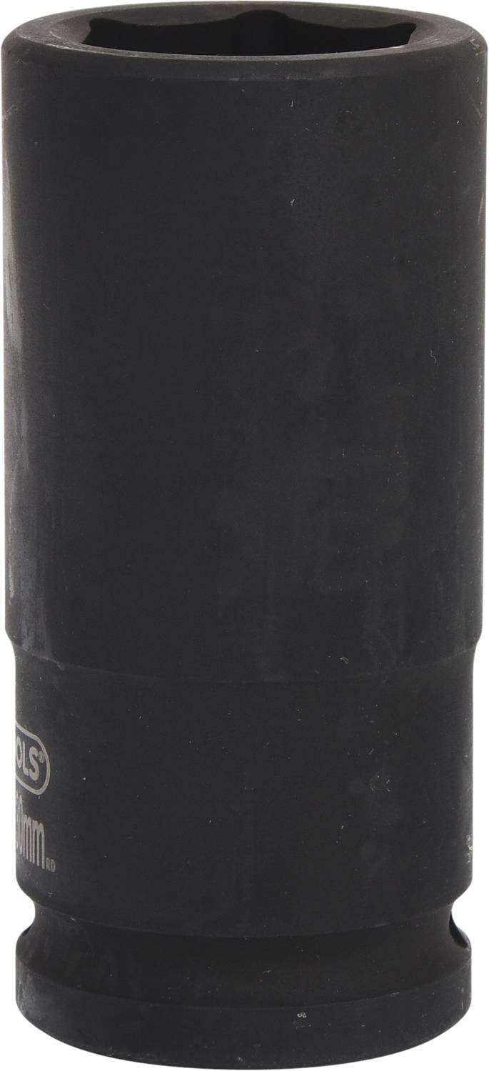 Ein schwarzer Steckschlüssel für Nüsse, vermutlich für den Einsatz mit einem Ratschenschlüssel.