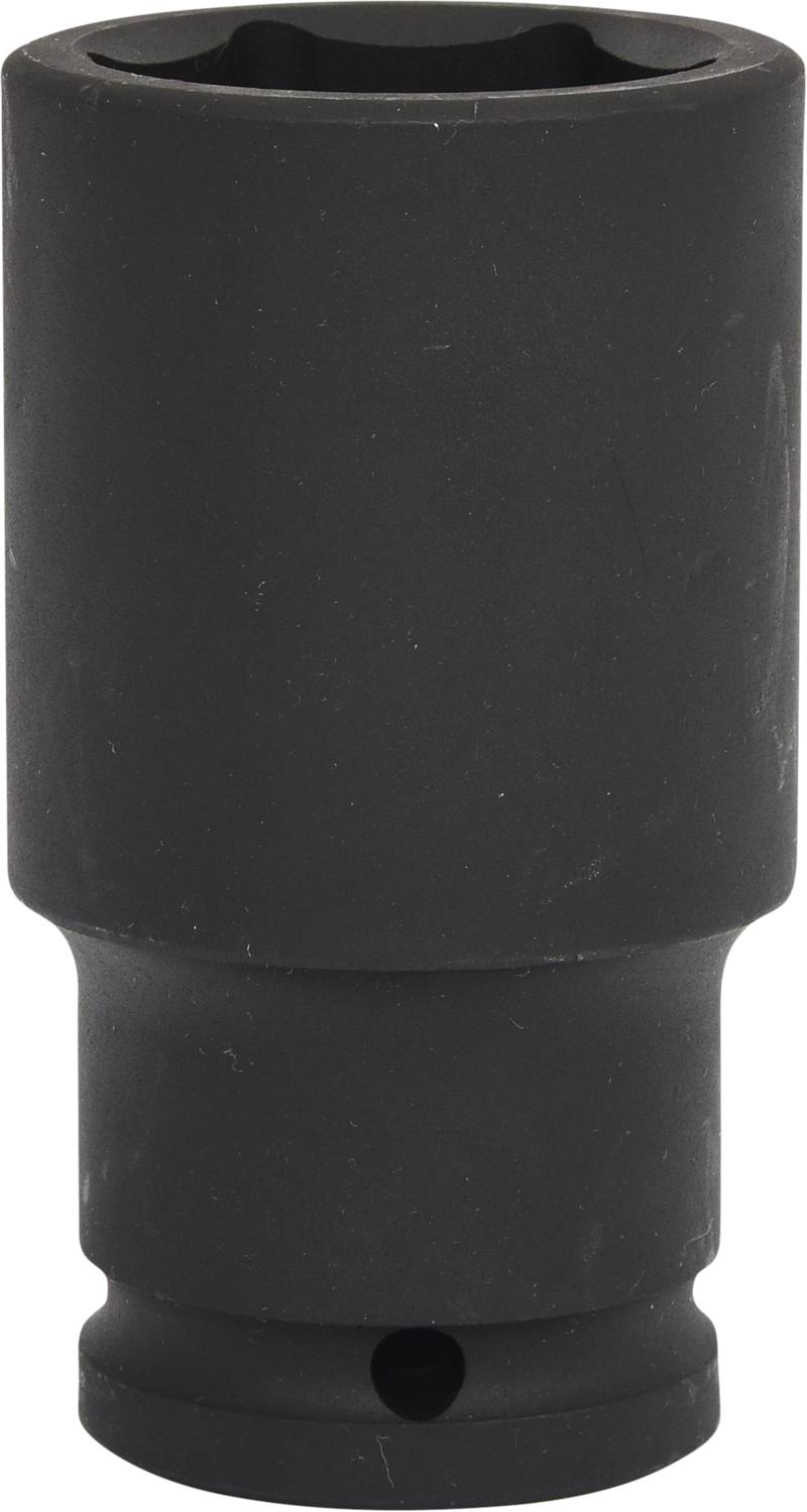 Ein schwarzer Schraubenschlüsselaufsatz, zylindrisch und metallisch, geeignet für mechanische Anwendungen.