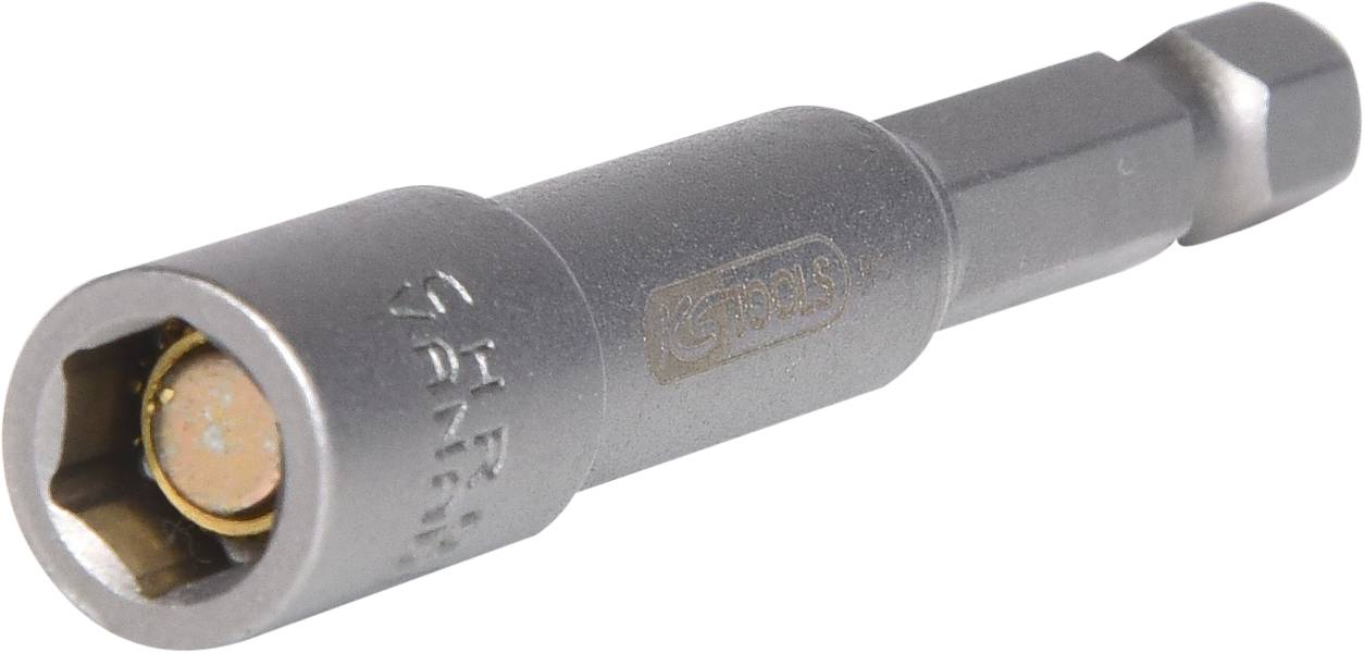 Metallischer Schrauberbit für Sechskantschrauben mit magnetischer Spitze, geeignet für Akkuschrauber.