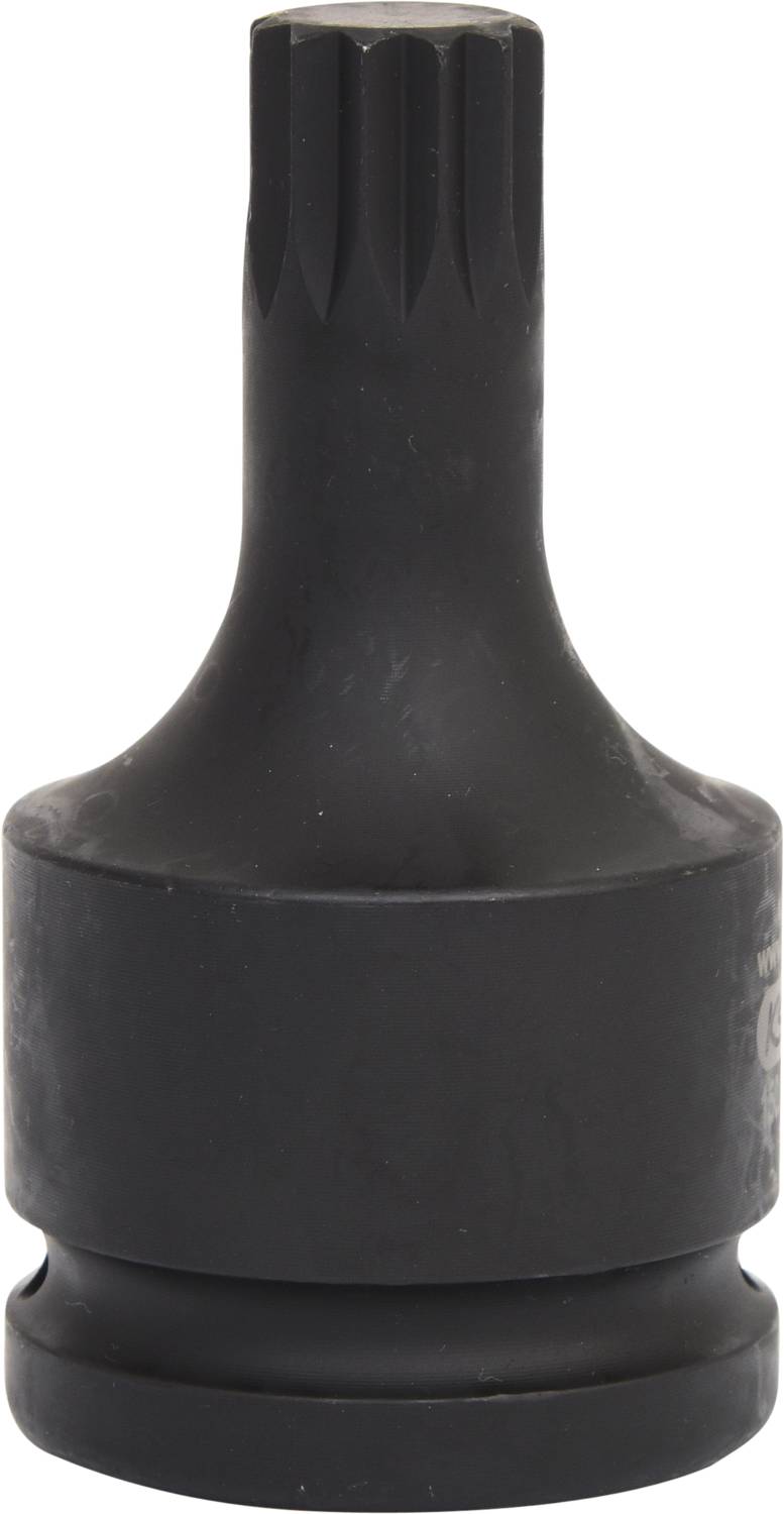 Schwarzer Sechskant-Schraubenschlüssel mit geriffeltem Griff.