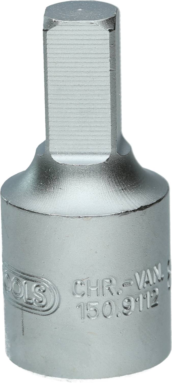 Sechskant-Bitaufsatz aus Metall, zylindrische Form, obere Fläche sechseckig, geeignet für Schraubarbeiten.