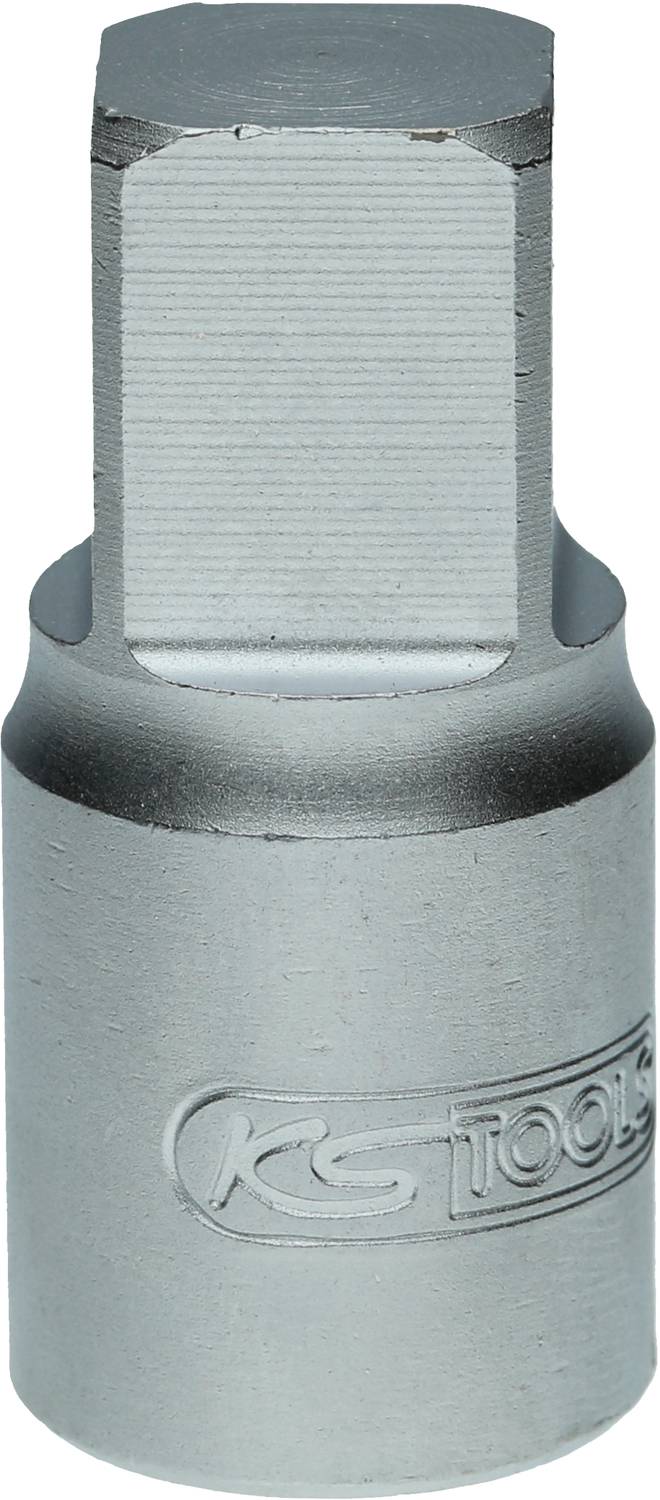 Sechskant-Bit-Aufsatz aus Metall, zylindrisch, mit eingraviertem Logo 'KS Tools', verwendet für Schraubarbeiten.