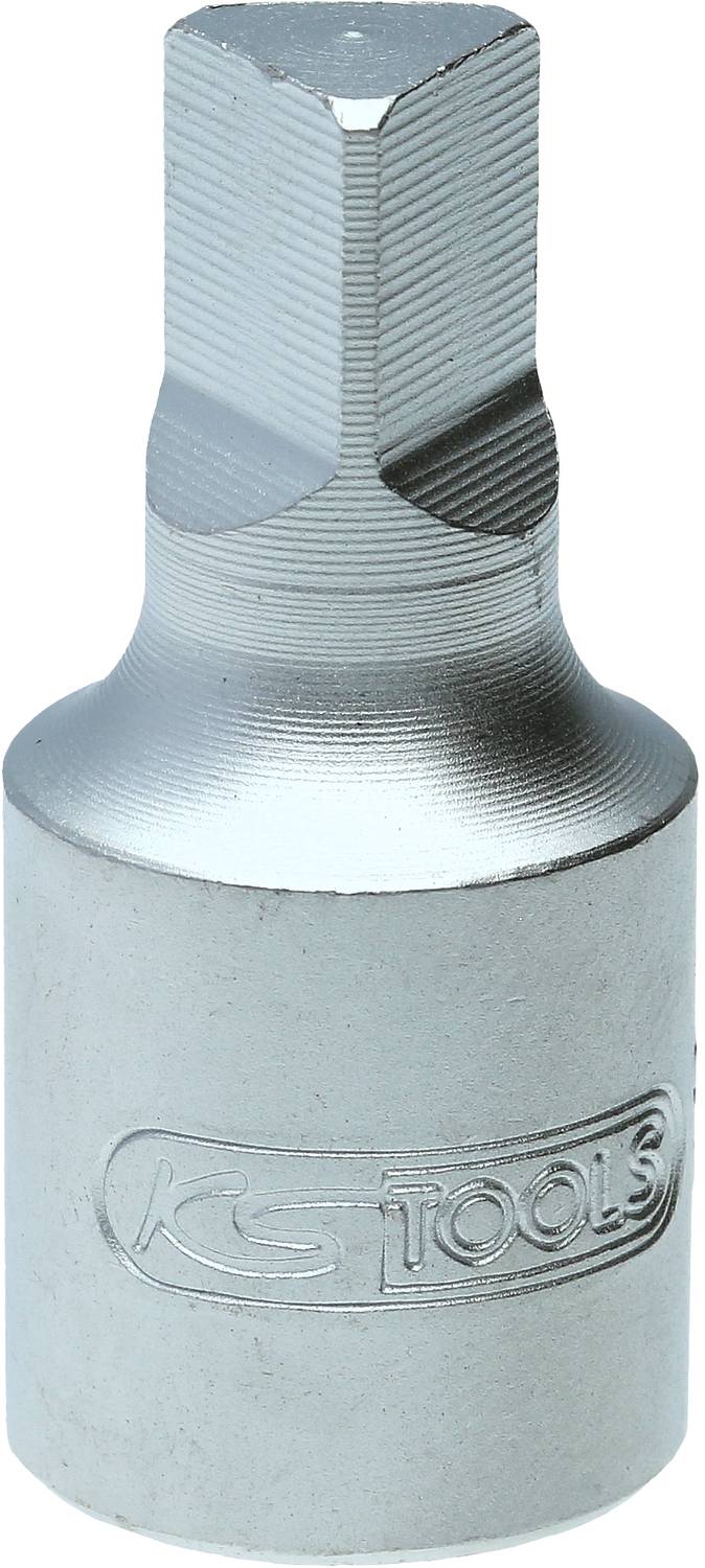 Sechskant-Bit-Einsatz aus Stahl, individuell abgebildet. Geeignet zum Festziehen oder Lösen von Schrauben.