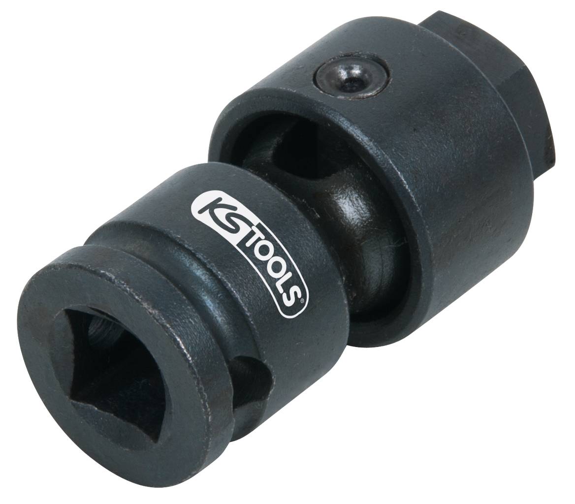 Universal-Schwenkgelenk mit KS TOOLS-Logo, schwarz, aus Metall, verwendet zum Verbinden von Werkzeugen, um Arbeitswinkel zu erleichtern.