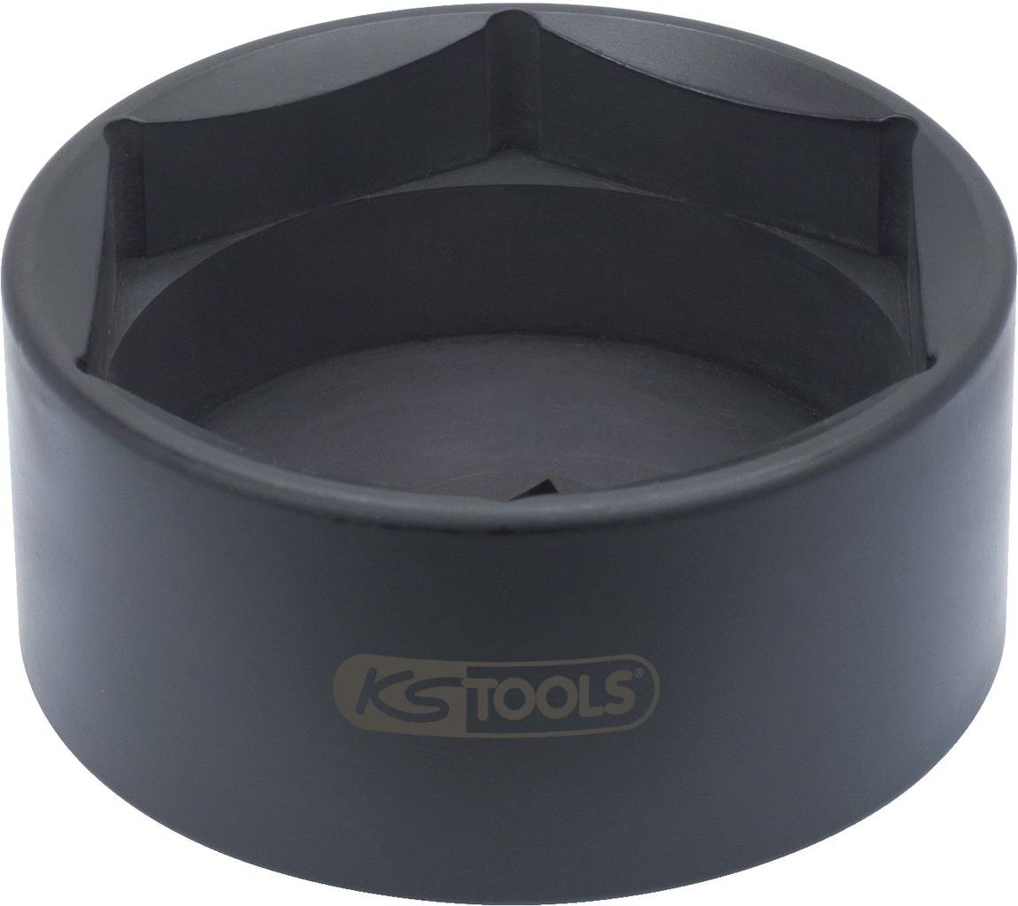 'KS TOOLS' Logo auf einem schwarzen, runden Sakko-Mutteraufsatz.