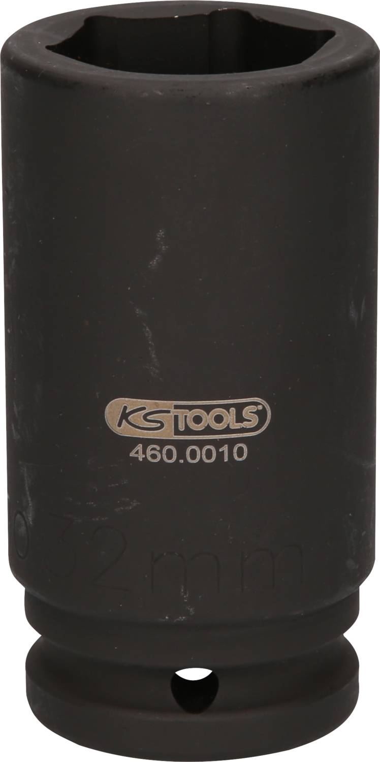 Eine schwarze Stecknuss mit der Aufschrift 'KS Tools 460.0010'.