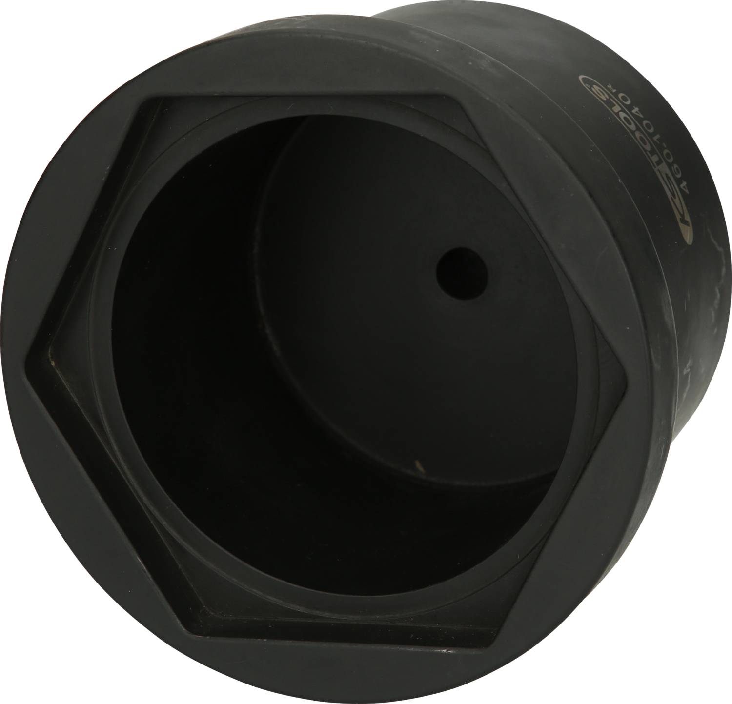 Ein sechseckiger, schwarzer Gummipuffer, der für Stoßdämpfungseinsätze oder als Schutzkappe in technischen Anwendungen verwendet wird.