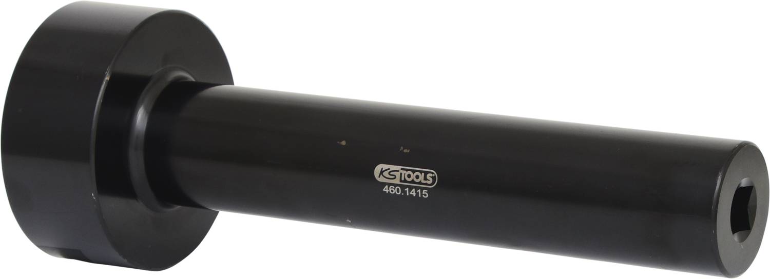 Ein schwarzer Werkzeugadapter von KS Tools mit der Aufschrift '480.1415', zylindrische Form, metallisch, geeignet für Maschinenanwendungen.