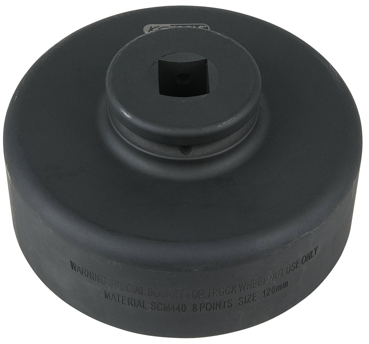 Ein schwarzer Spezialwerkzeugaufsatz für Abschleppmuttern mit der Aufschrift 'MADE IN JAPAN' und 'WARNING'.