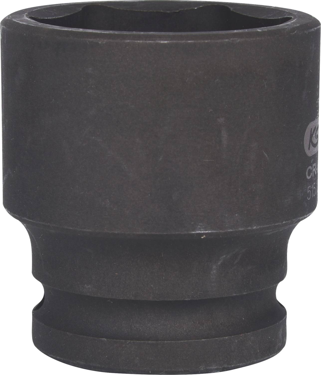 Schwarze Stecknuss aus Metall, zylindrisch, für mechanische Arbeiten oder Autoreparaturen verwendet.