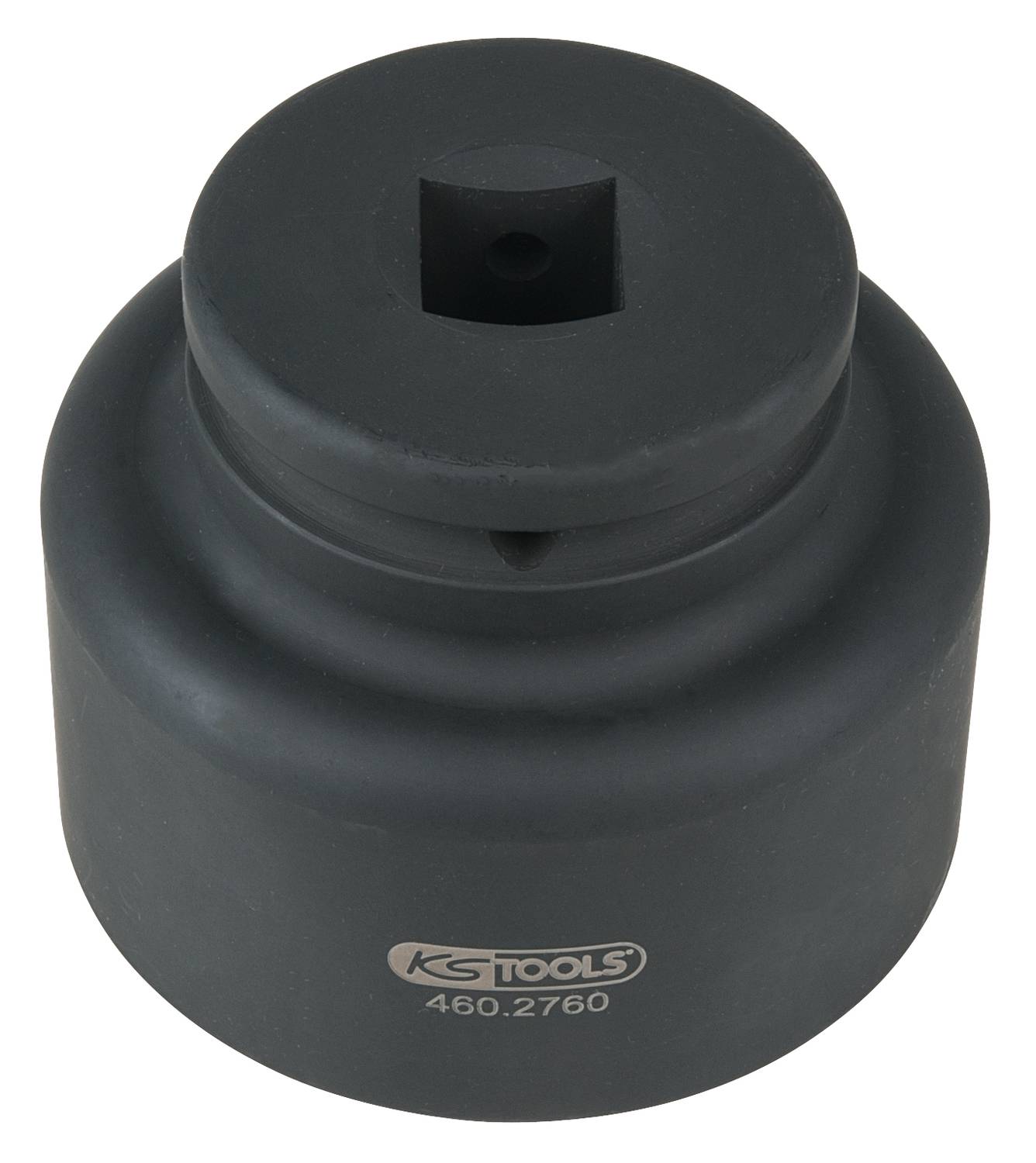 Schwarze Stecknuss aus robustem Material von KS Tools, Modellnummer 460.2760, geeignet für professionelle Reparaturarbeiten.