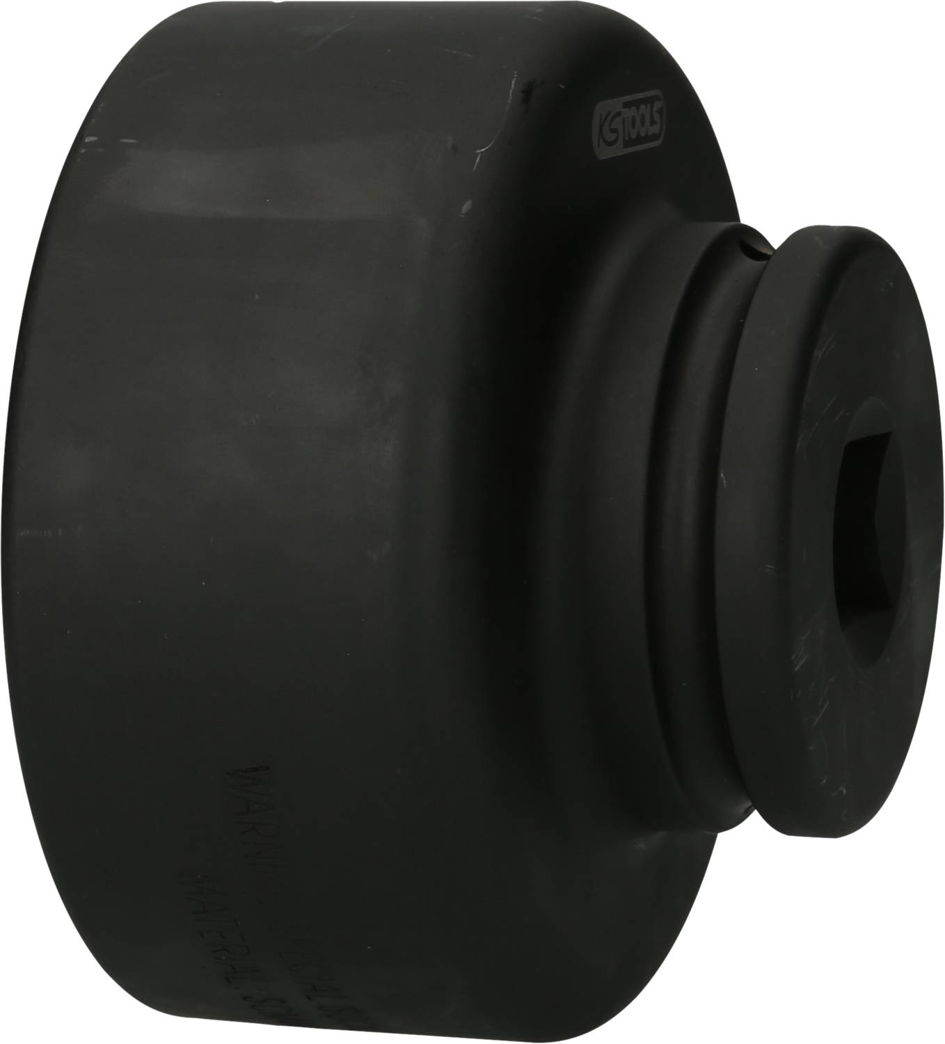 Ein schwarzes, zylindrisches Metallwerkzeug mit abgestuften Abschnitten, möglicherweise für mechanische oder industrielle Anwendungen.