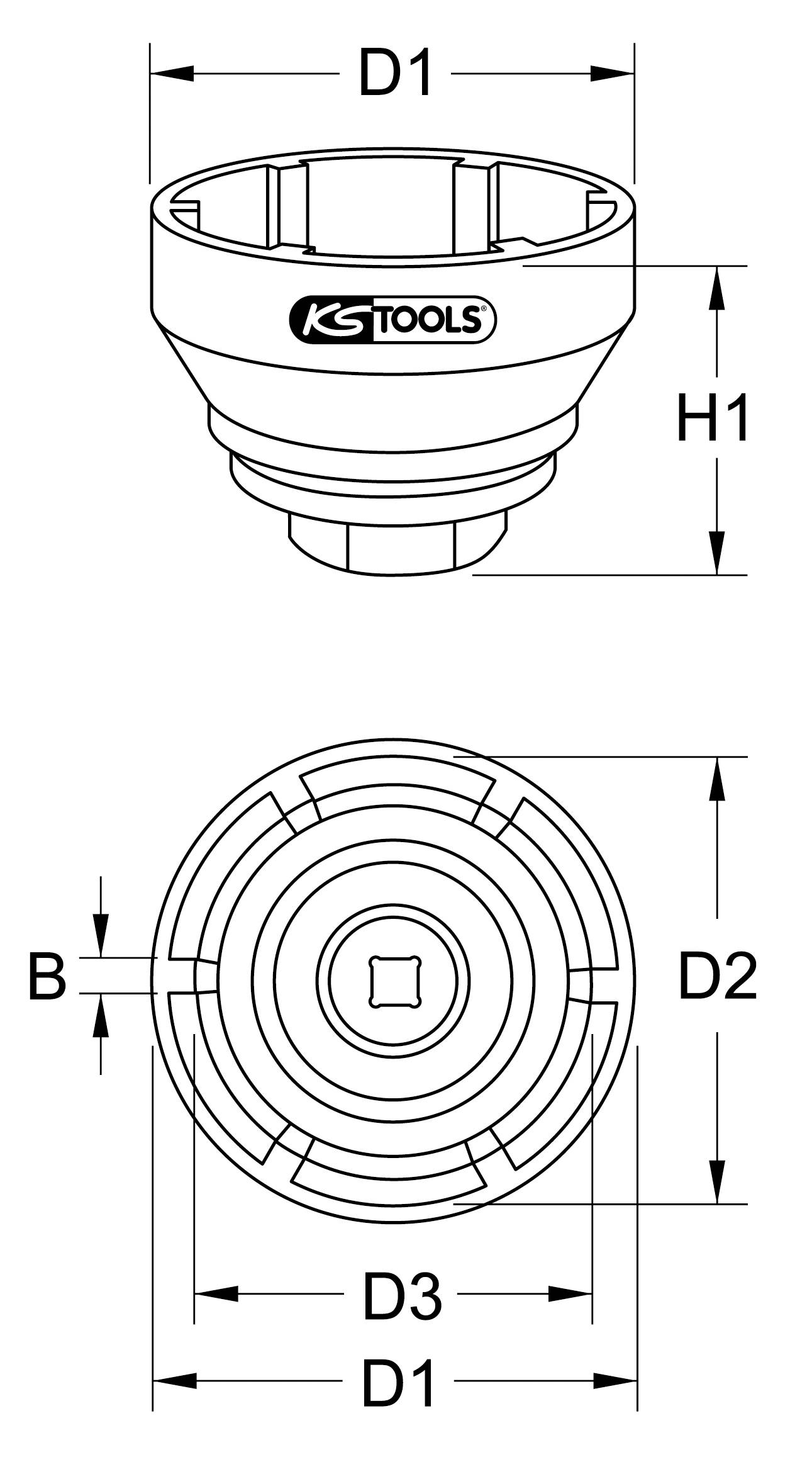 KS Tools 460.4205 Achsmuttern-Schlüssel