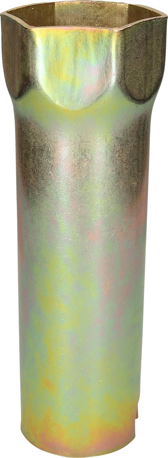 Ein metallischer Steckschlüsseleinsatz mit sechs Ecken, verwendet zum Lösen oder Anziehen von Muttern und Schrauben.