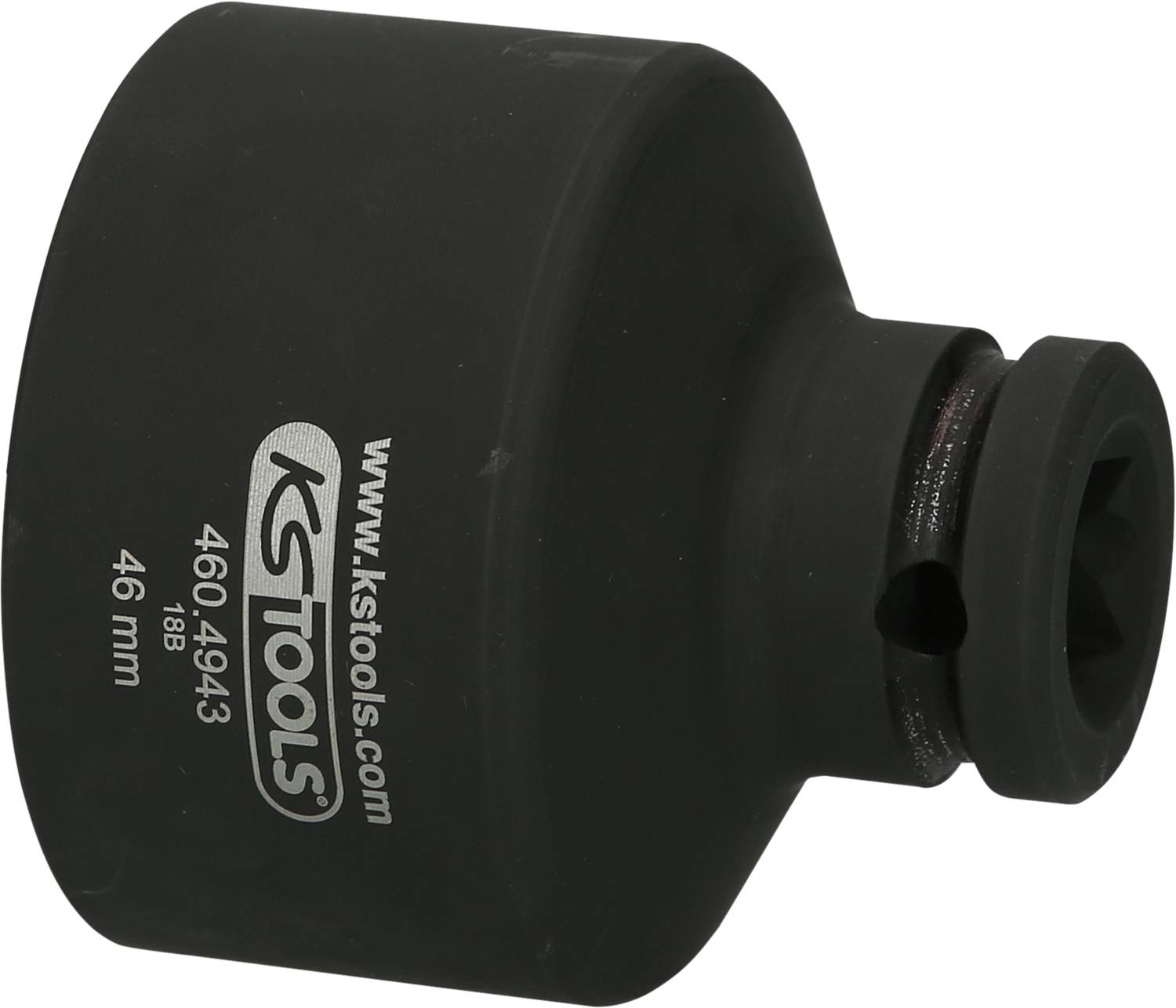 Schwarzer Steckschlüssel von KS Tools, 46 mm, geeignet für große Muttern und Schrauben. Ideal für den professionellen Einsatz.