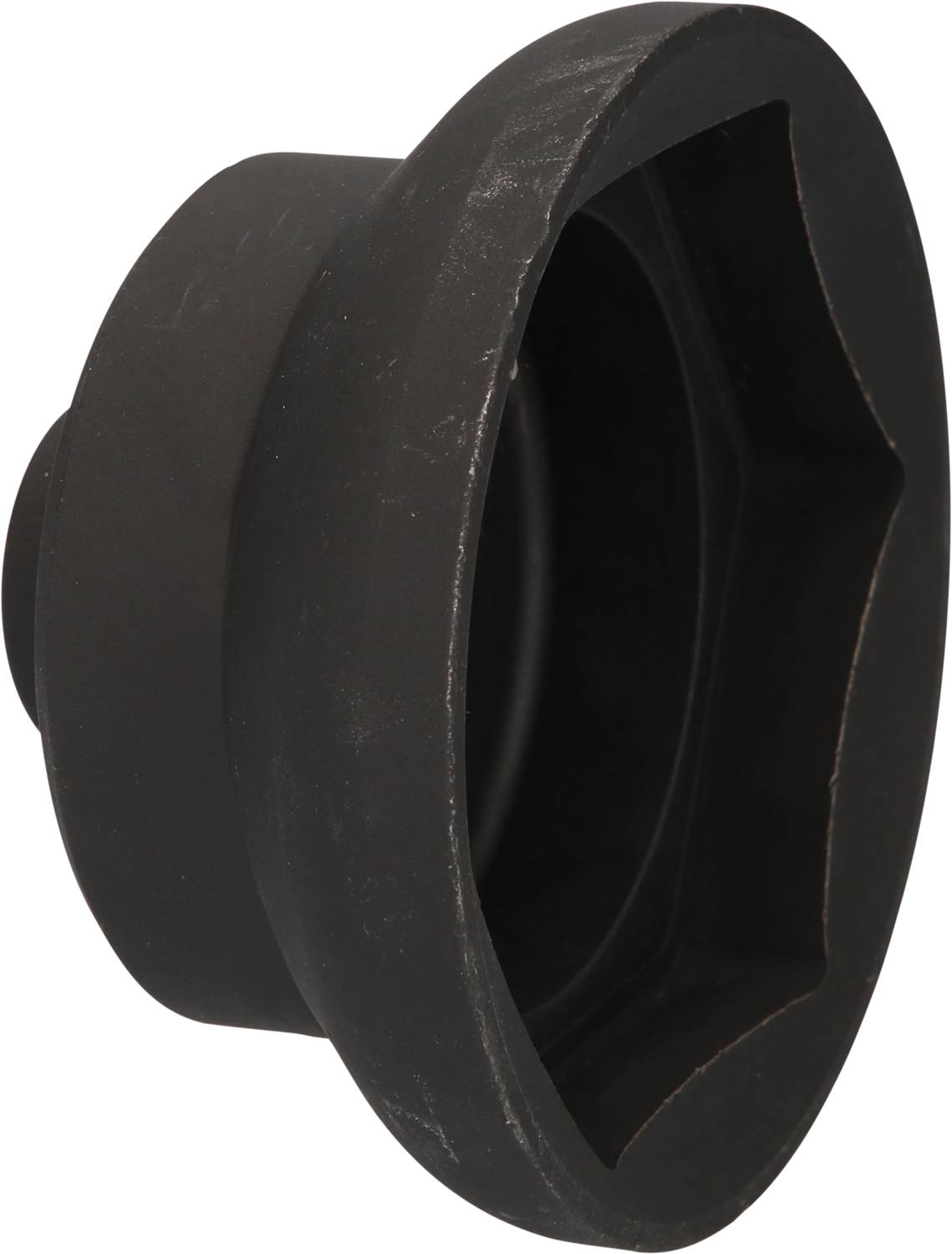 Ein schwarzer, sechseckiger Werkzeugsatz-Aufsatz, der für die professionelle Reparatur und Wartung von Maschinen verwendet wird.