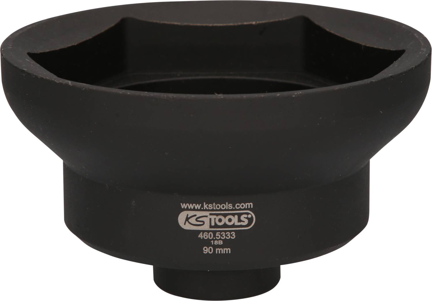 Metallschlüsselaufsatz, schwarz, mit KSTools-Logo und Beschriftung '90 mm'. Verwendet für spezifische technische Anwendungen.