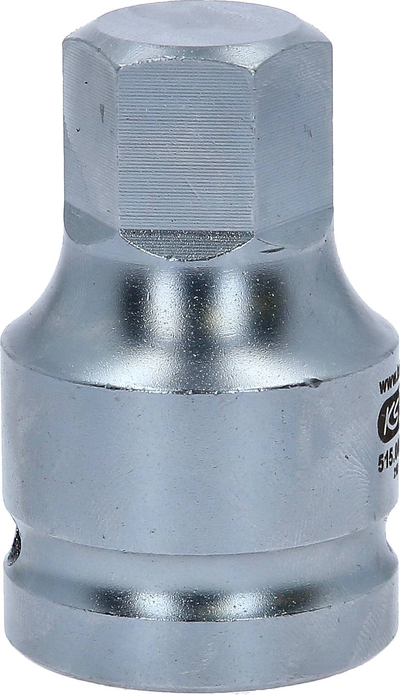 Metallschraubenschlüsselkopf mit sechseckigem Ende. Verwendet zur Befestigung von Schrauben und Muttern. Silberne Farbe.