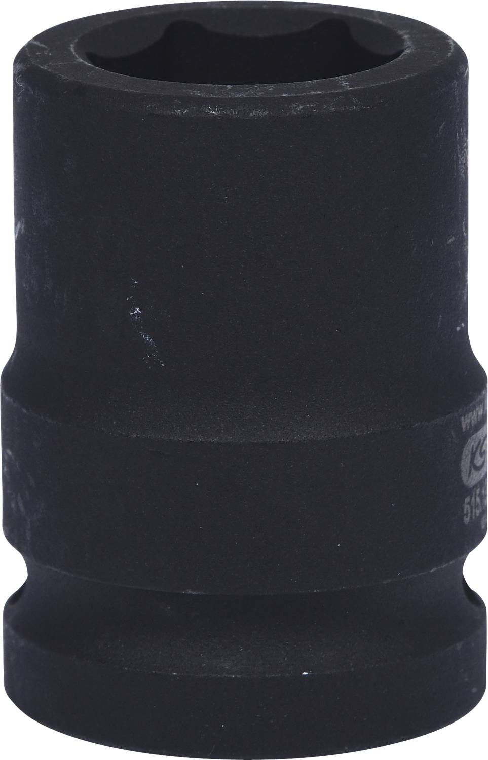 Ein schwarzer Steckschlüssel mit einer sechskantigen Öffnung, geeignet für den Einsatz mit Schraubenschlüsseln oder Ratschensystemen.
