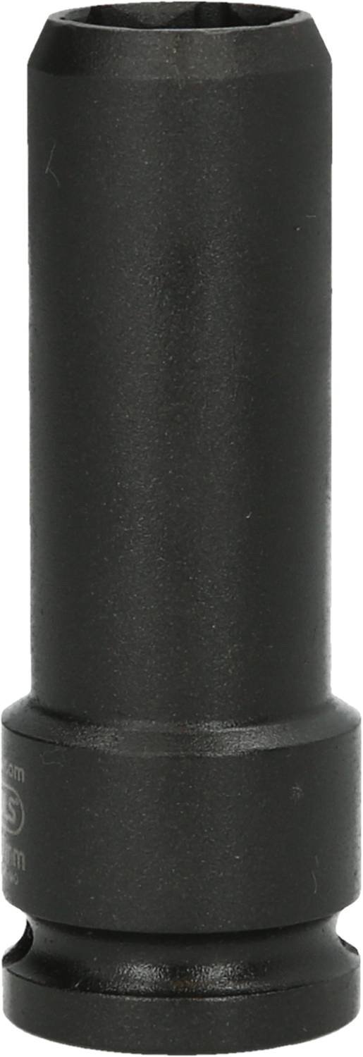 Langer schwarzer Zylinder mit geradem, gleichmäßigem Durchmesser, möglicherweise ein Werkzeugaufsatz oder eine technische Komponente.