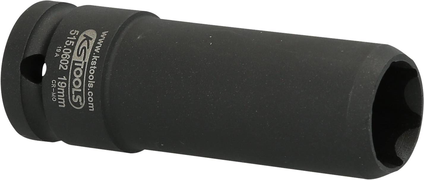 Ein schwarzer Steckschlüssel mit der Aufschrift 'KS Tools 515.602 9 mm'. Geeignet für die Verwendung mit Steckschlüsseln.