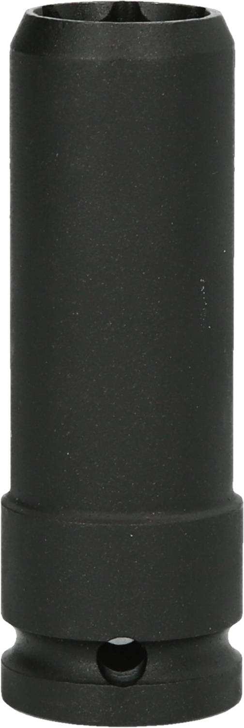 Ein zylinderförmiges, schwarzes Metallbauteil, möglicherweise ein Schalldämpfer oder eine ähnliche Vorrichtung, stehend abgebildet.