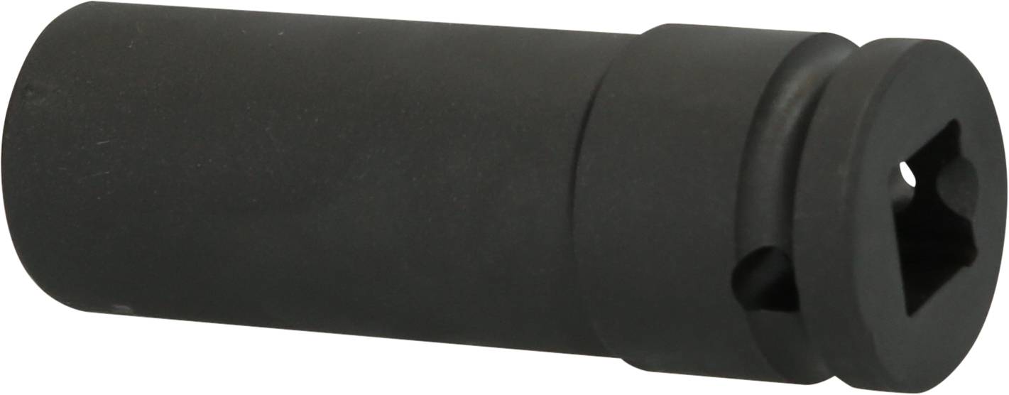 Schwarzes, zylindrisches Werkzeug mit sechseckiger Aussparung an einem Ende. Geeignet für Anwendungen im technischen Bereich.