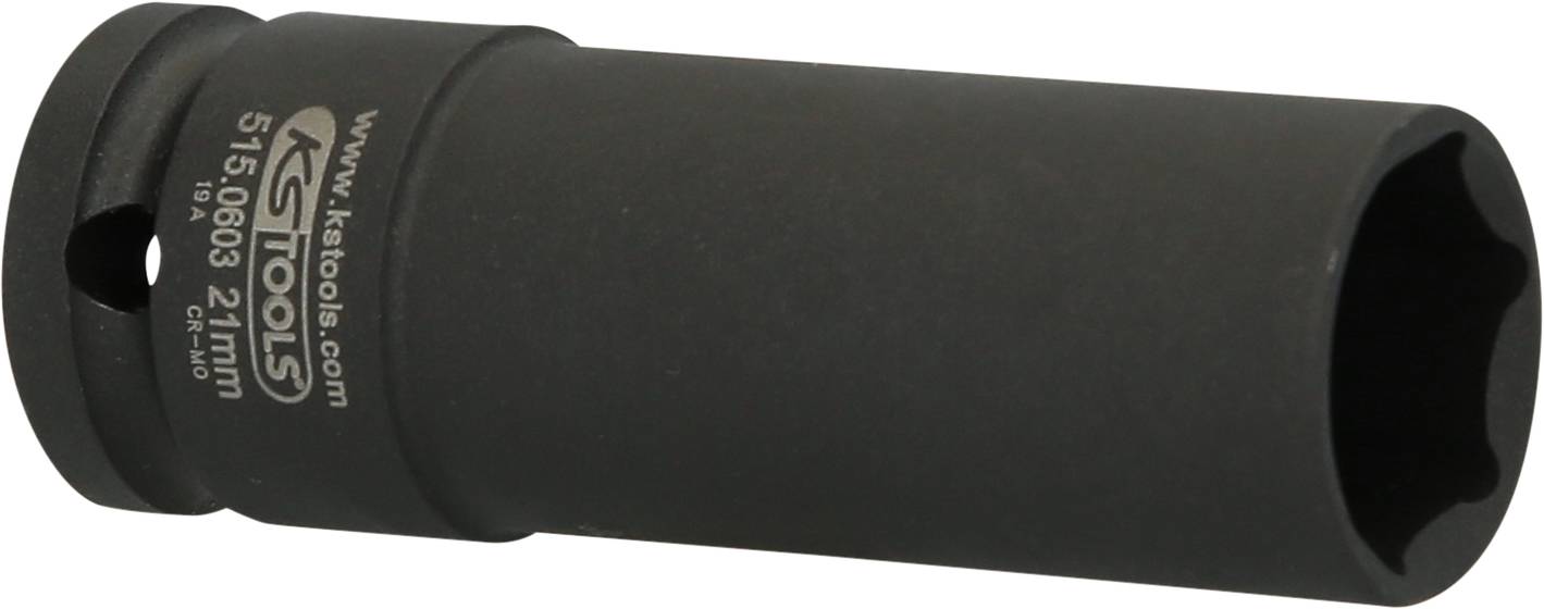 Stecknuss in schwarzer Farbe mit der Aufschrift 'KS Tools', 21 mm, für den professionellen Einsatz in der KFZ-Werkstatt geeignet.