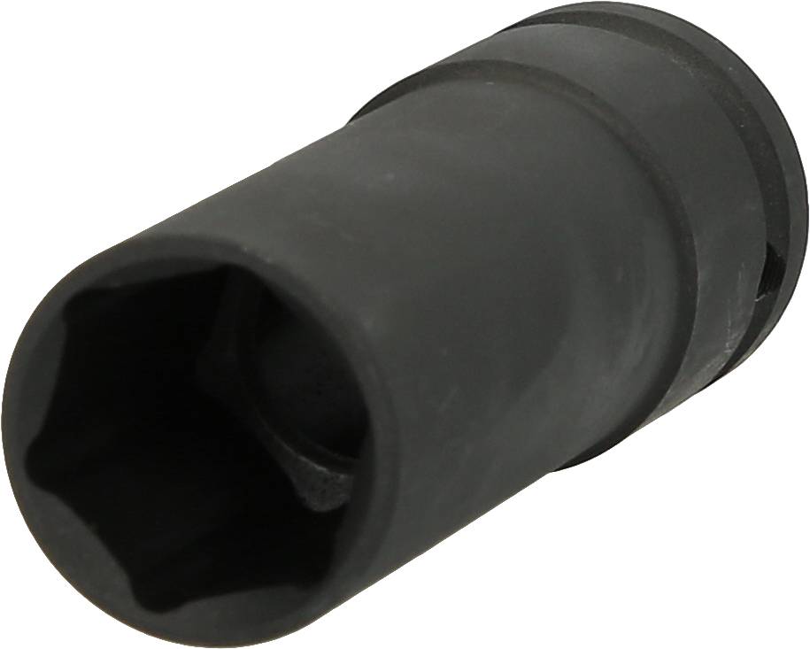 Schwarze Stecknuss aus Metall, zylindrisch geformt, für Werkzeuge wie Drehmomentschlüssel geeignet.