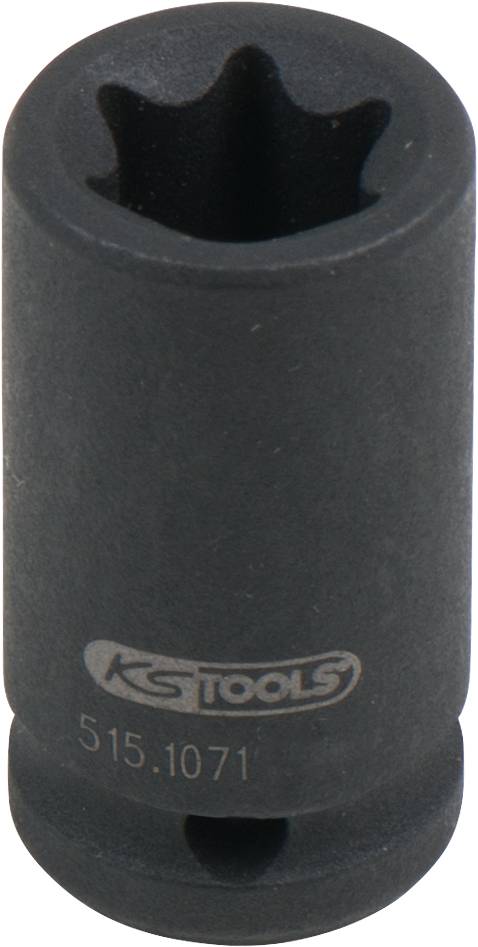 'KS Tools' Steckschlüsseleinsatz mit Innentorx-Profil, schwarz, Modellnummer 515.1071.