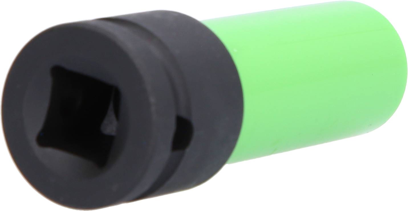 Grüner, zylindrischer Plastikstift mit schwarzem Ende, möglicherweise ein Teil eines Werkzeugs oder einer Vorrichtung.