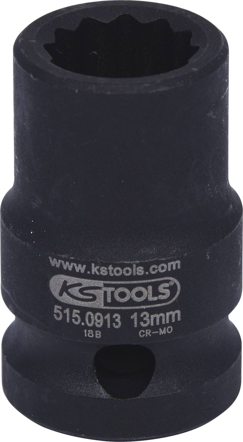 Steckschlüssel, Marke KS TOOLS, 13 mm Größe. Dunkelgraue Farbe, robuste Bauweise für mechanische Anwendungen.