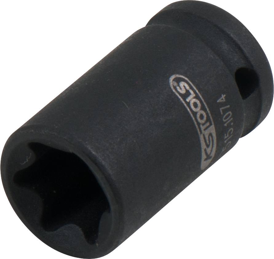 Abgebildet ist eine schwarze Stecknuss von KS Tools. Sie wird verwendet, um Schrauben oder Muttern mit einem Steckschlüssel zu drehen.