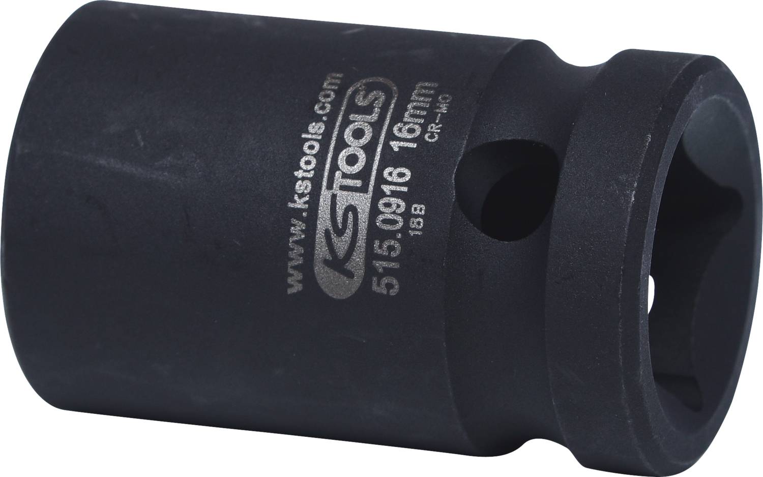 Schwarze Stecknuss mit der Aufschrift 'KS Tools'. Größe: 18 mm.