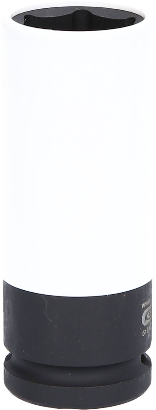 Zylinderförmiges Elektrogerät mit weißem Gehäuse und schwarzem Sockel.